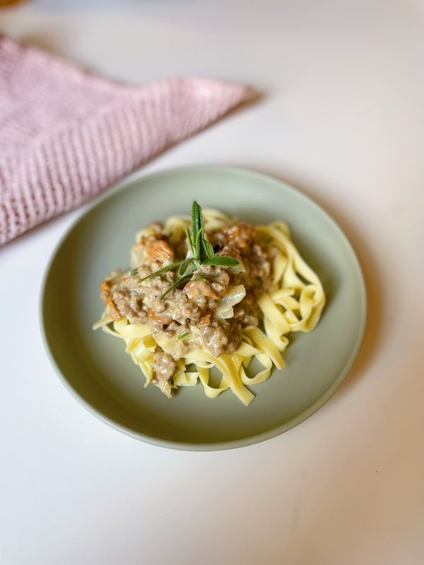 Kyckling- och kantarellpasta