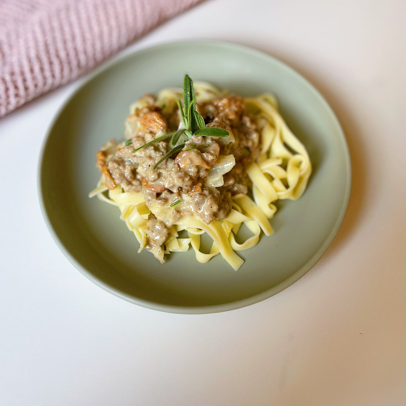 Kyckling- och kantarellpasta