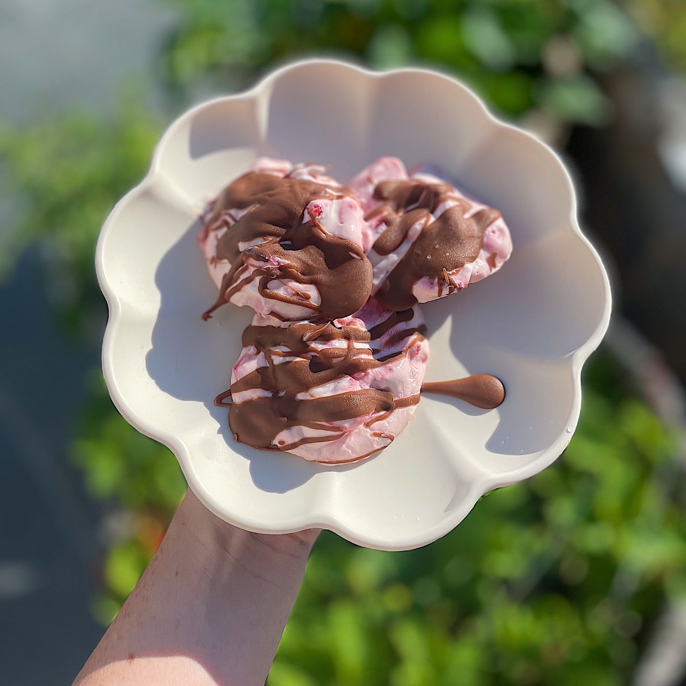 Yoghurttoppar med jordgubb & choklad