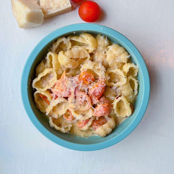 Krämig vegetarisk carbonara