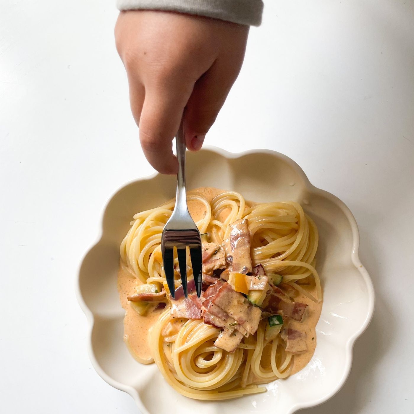 Kalkonbacon i paprikasås