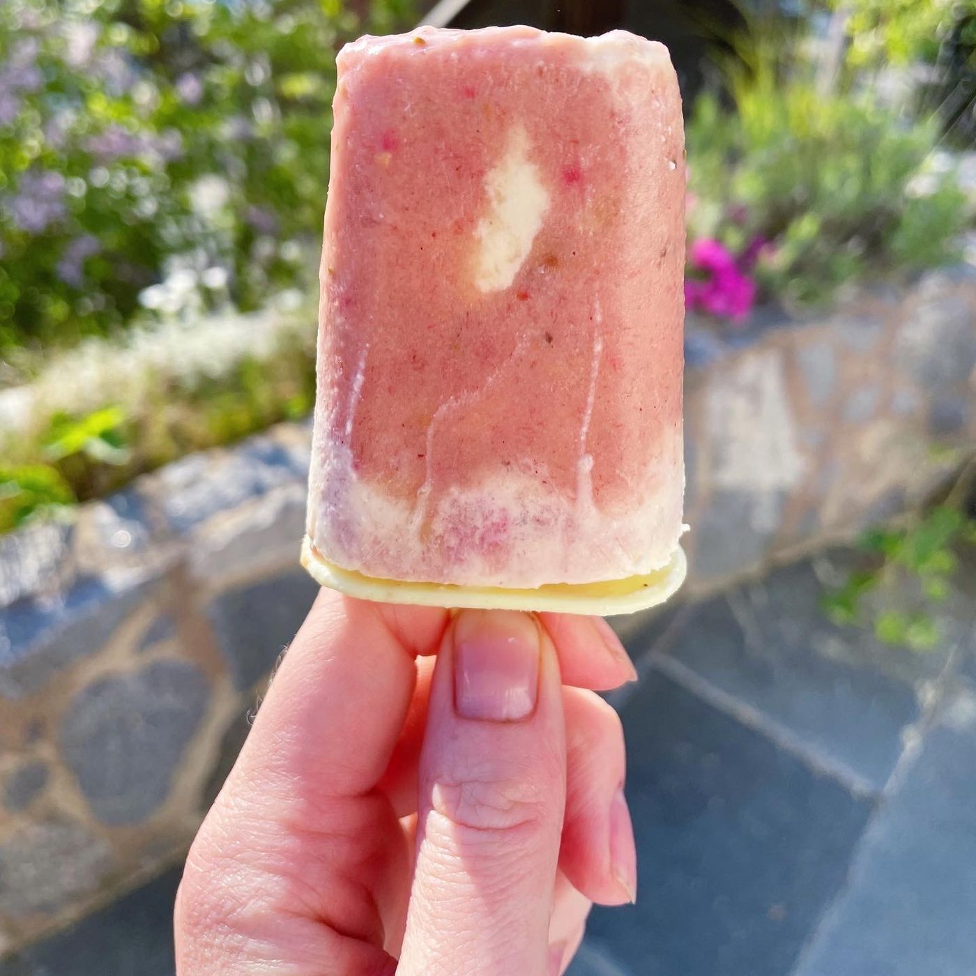 Jordgubbs- och hasselnötsglass