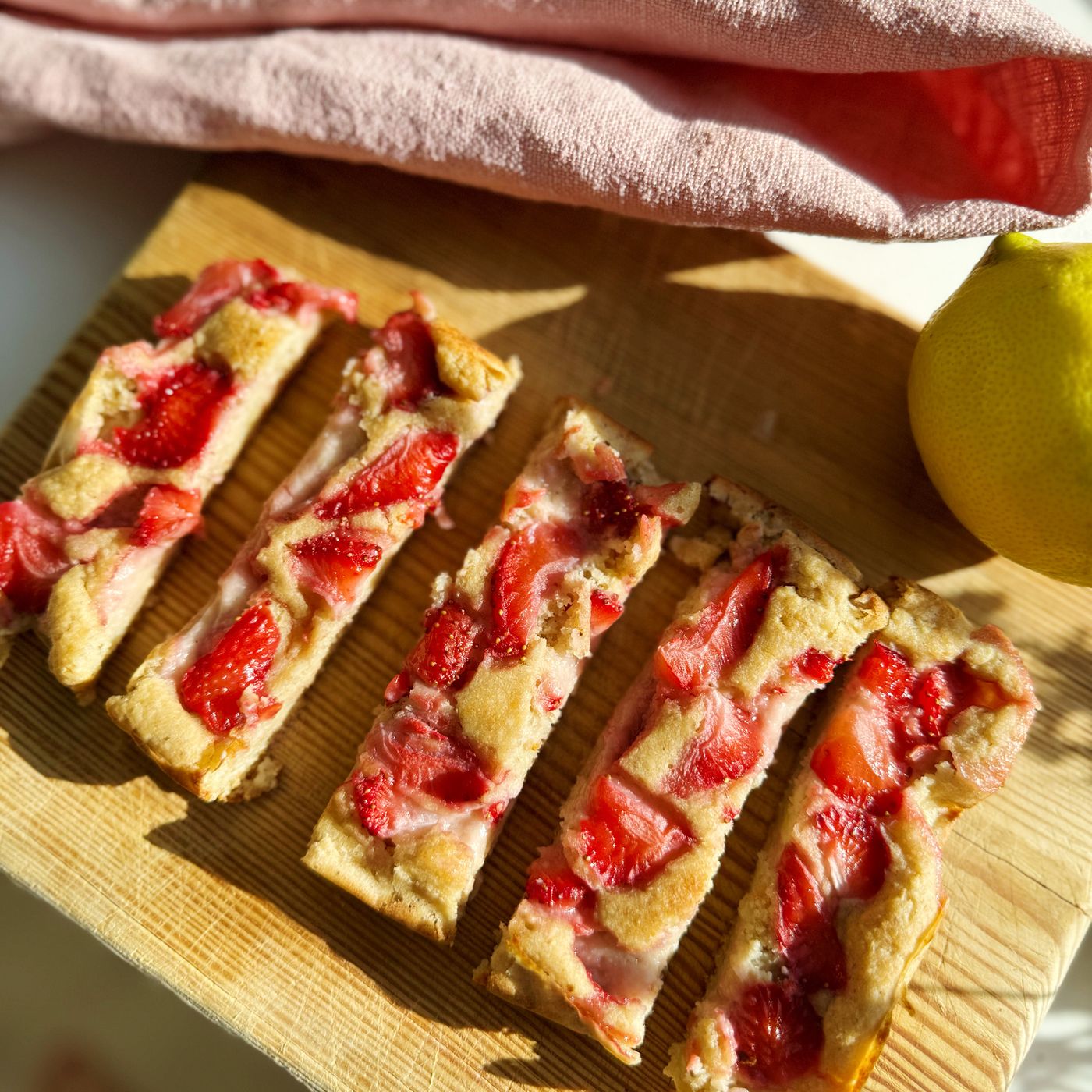 Grötpinnar med smak av jordgubb och citron