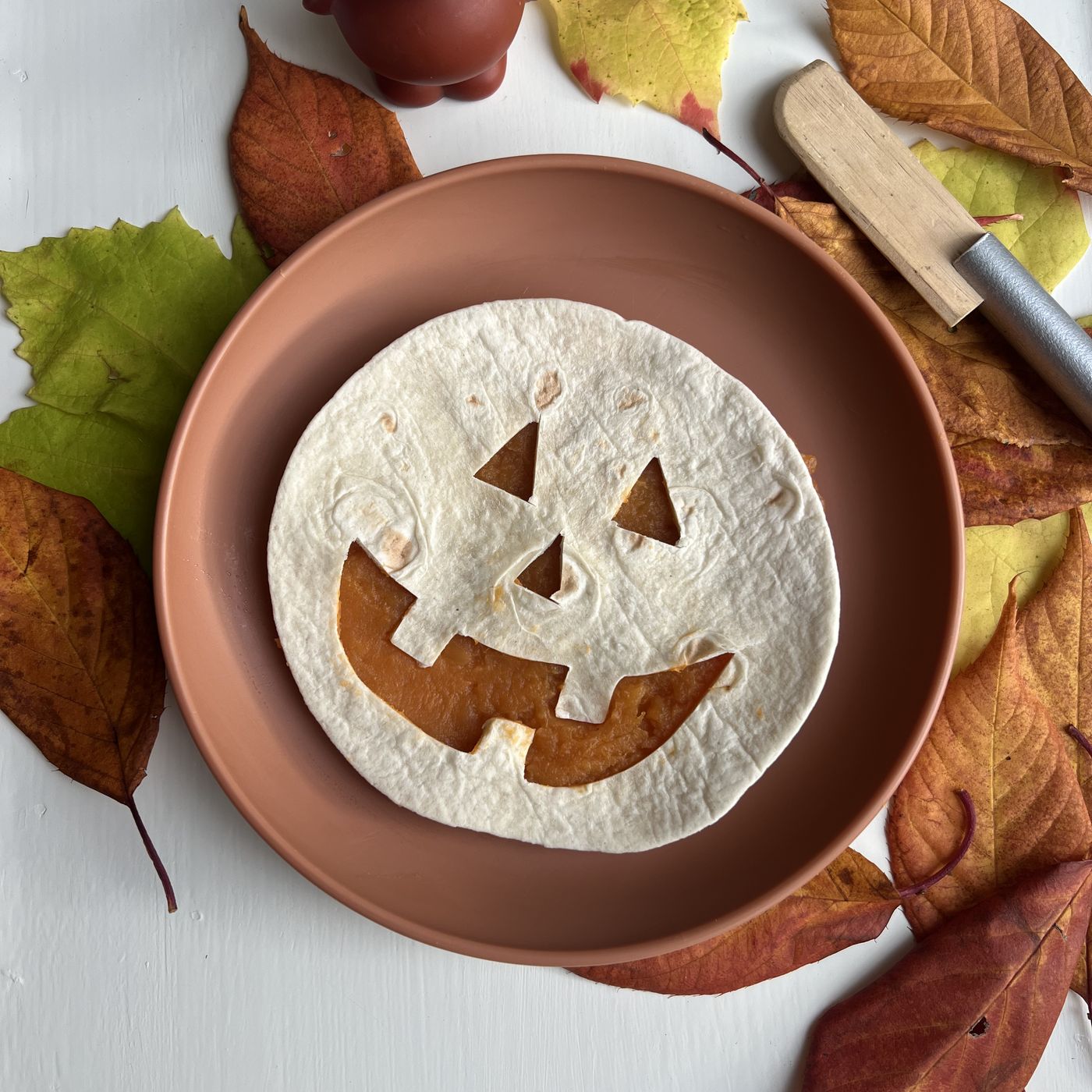 Halloween tortilla med sötpotatis