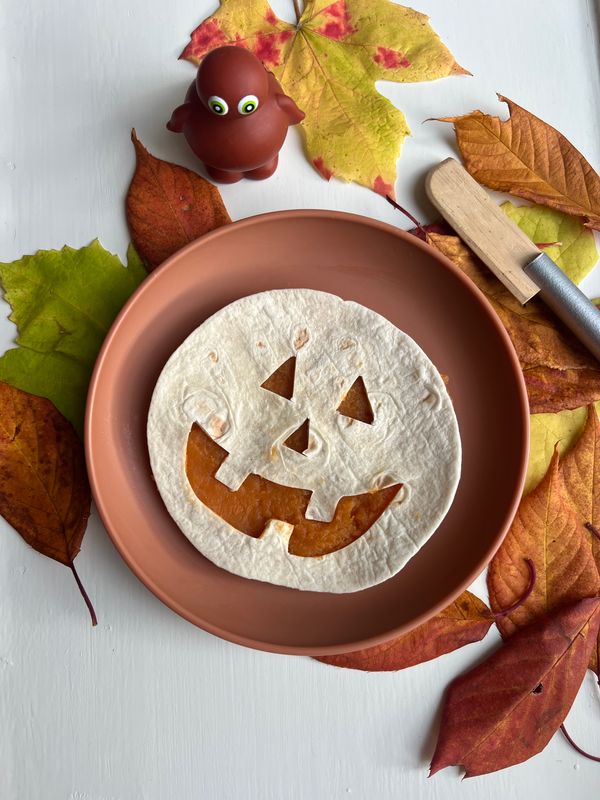 Halloween tortilla med sötpotatis