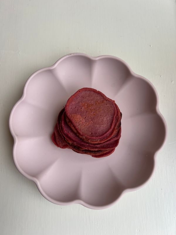 Rosa fritters med rödbetor